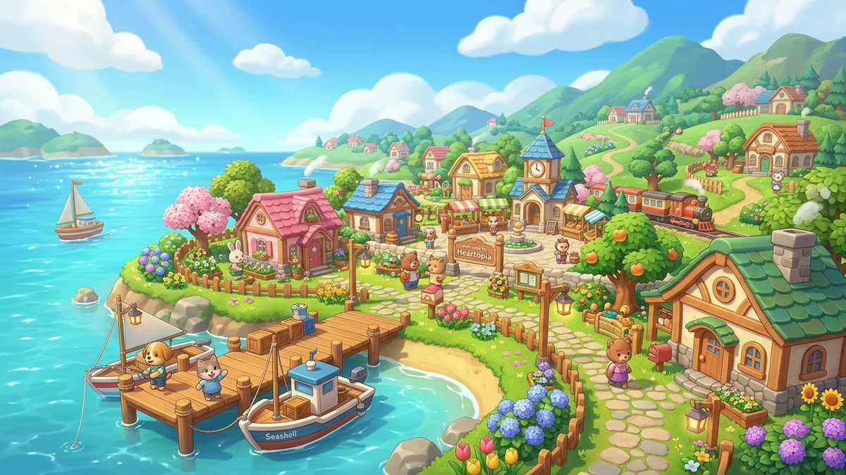 Heartopia Cozy Town Illustration